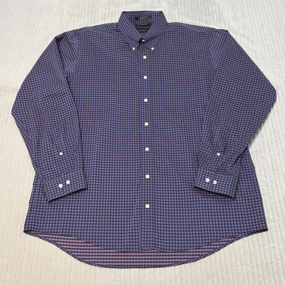 Allen Edmonds Button Down Shirt Multicolor Men Plaid Cotton Performance XL